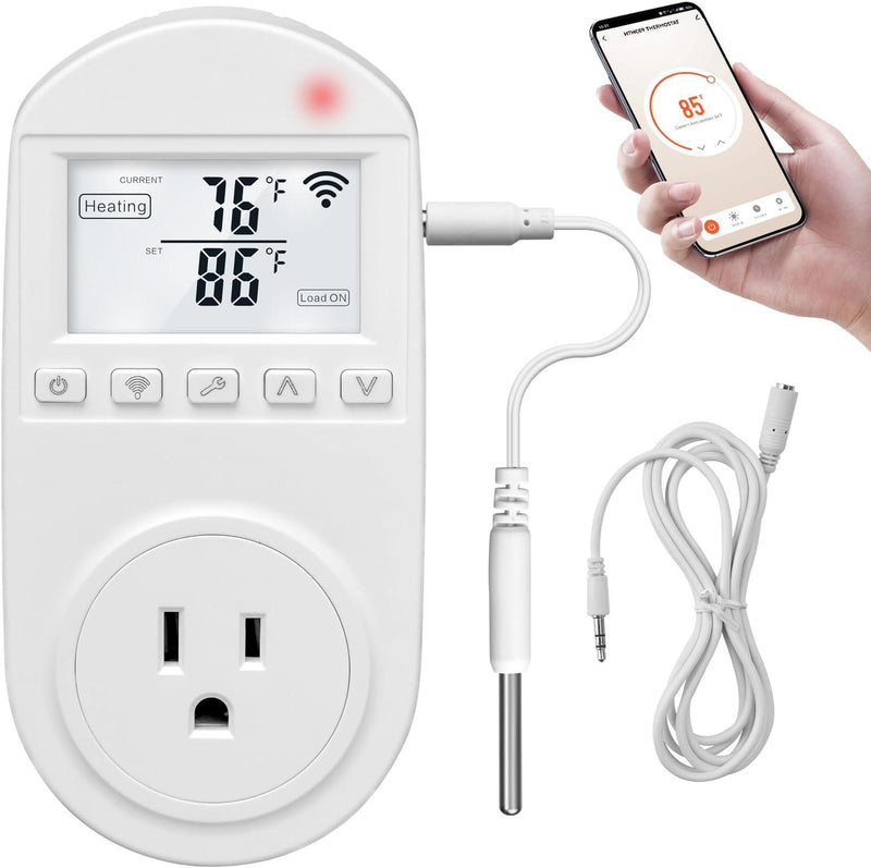 Smart Wifi Thermostat Plug Outlet Temperature Controller, Plug-in Socket  Electric Switch with Schedule Timer for Heating Control