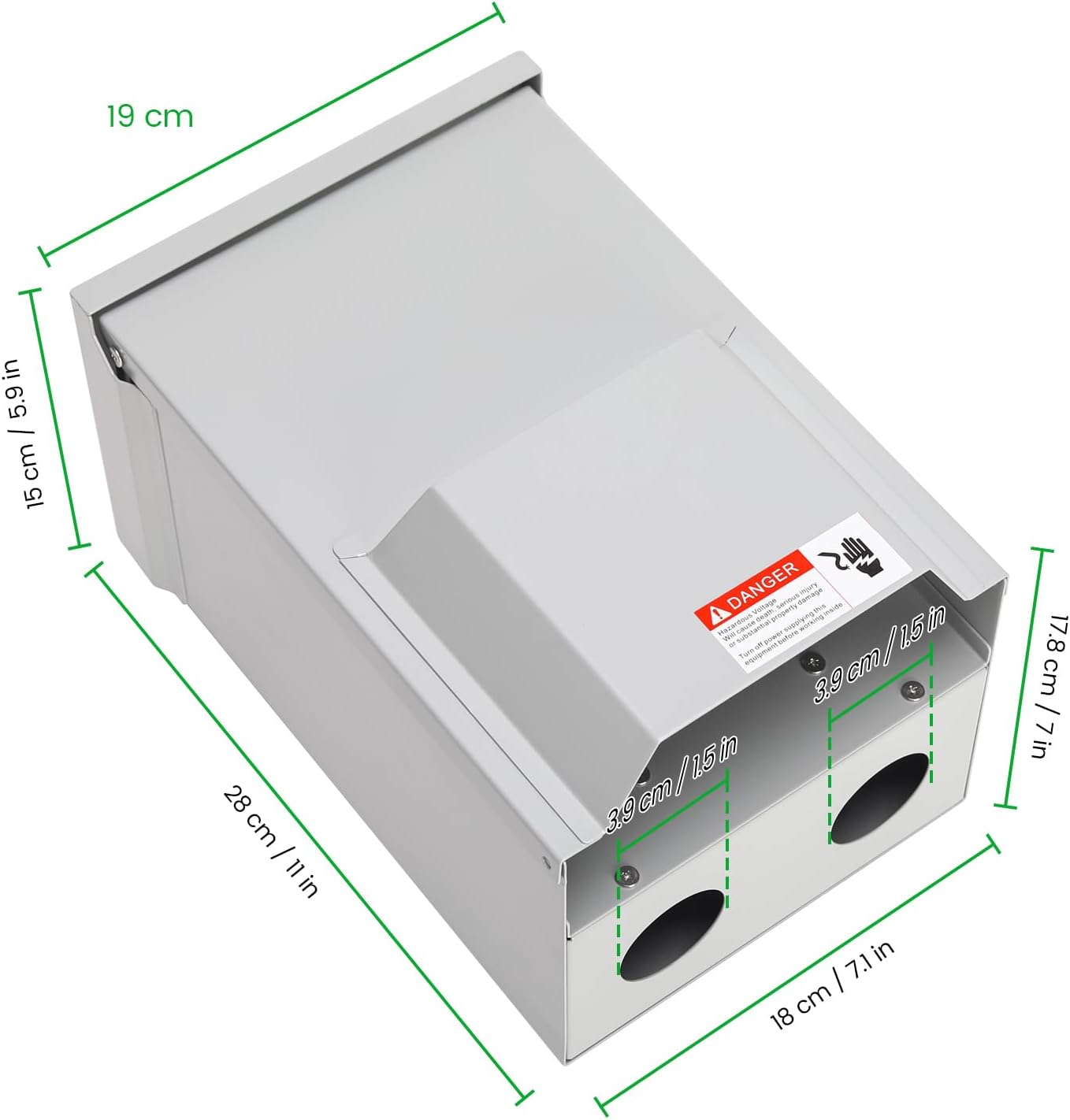 briidea Temporary Power Outlet Panel, RV Panel Outlet with a 20, 50 Amp Receptacle Installed, Prewired, Weatherproof