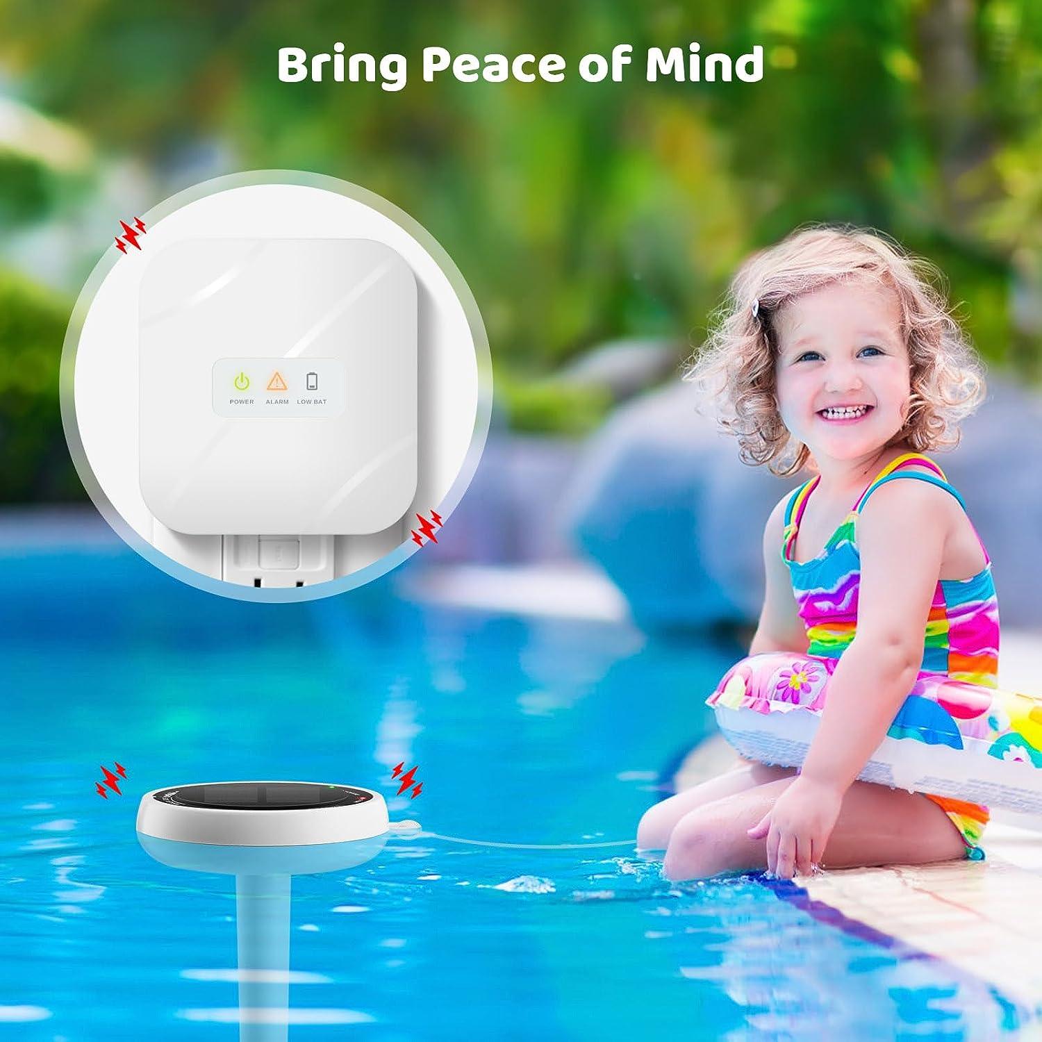 Pool Alarm, Briidea Solar Wave Alarm with Optimal Sensitivity Deployment, Combined with Indoor and Outdoor Devices for Dual Alarming, Providing Extra Protection for Your Child and Pet - briidea