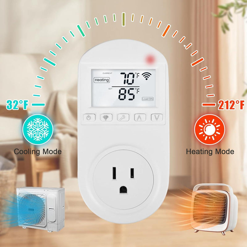 Smart WiFi Temperature Controller Heating Cooling Works with Alexa