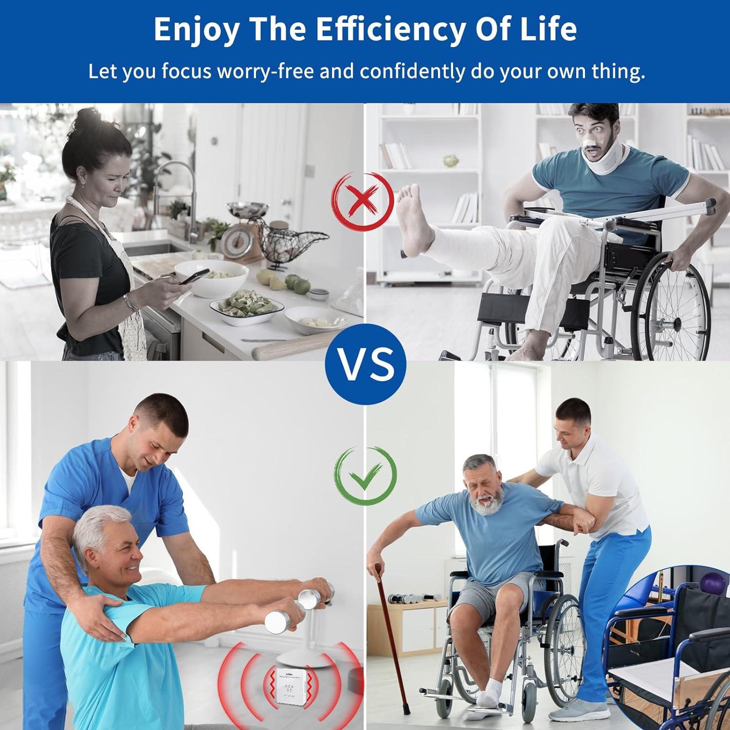 Briidea Wireless Chair Alarm for Elderly Dementia Patients Ensuring Fall Prevention with Multiple Alarm Modes, Easy-Clean 10x15 Inch PVC Pad, 600 Ft Range, Allows Connection of 3 Pads Simultaneously - briidea