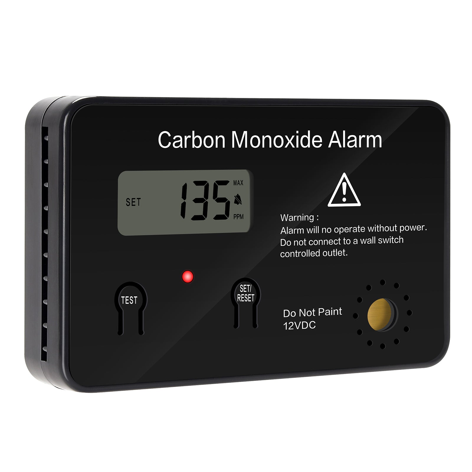 Marine Carbon Monoxide Detector with Customizable Alarms, LED Indicator Light and 100dB