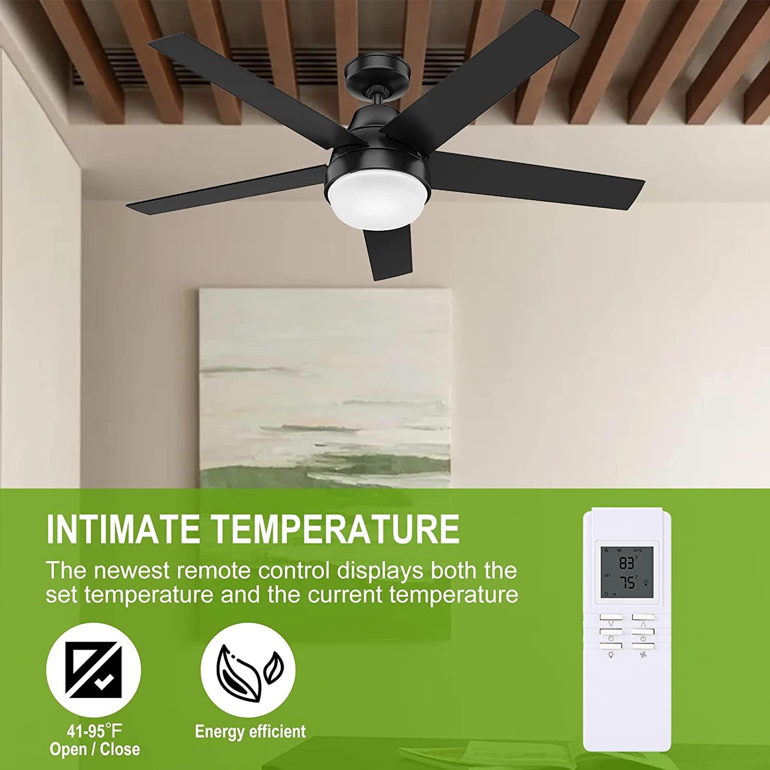 Ceiling Fan Remote Control Kit, Briidea 4-in-1 Universal Ceiling Fan Light Remote Kit with Temperature Control, Compatible with Hampton Bay, Hunter, Westinghouse, Honeywell Ceiling Fan Light - briidea