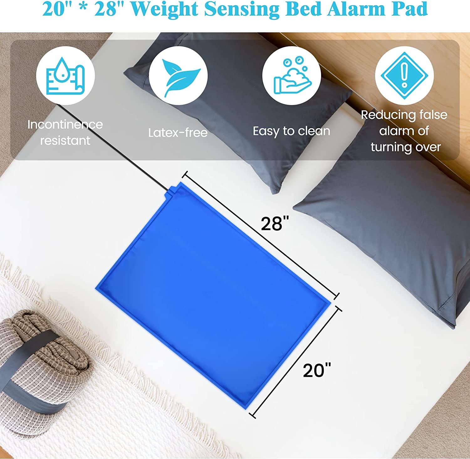 briidea Bed Alarms and Fall Prevention for Elderly with 20'' * 28'' Weight Sensing Bed Pad (Wireless Alarm Included) - briidea