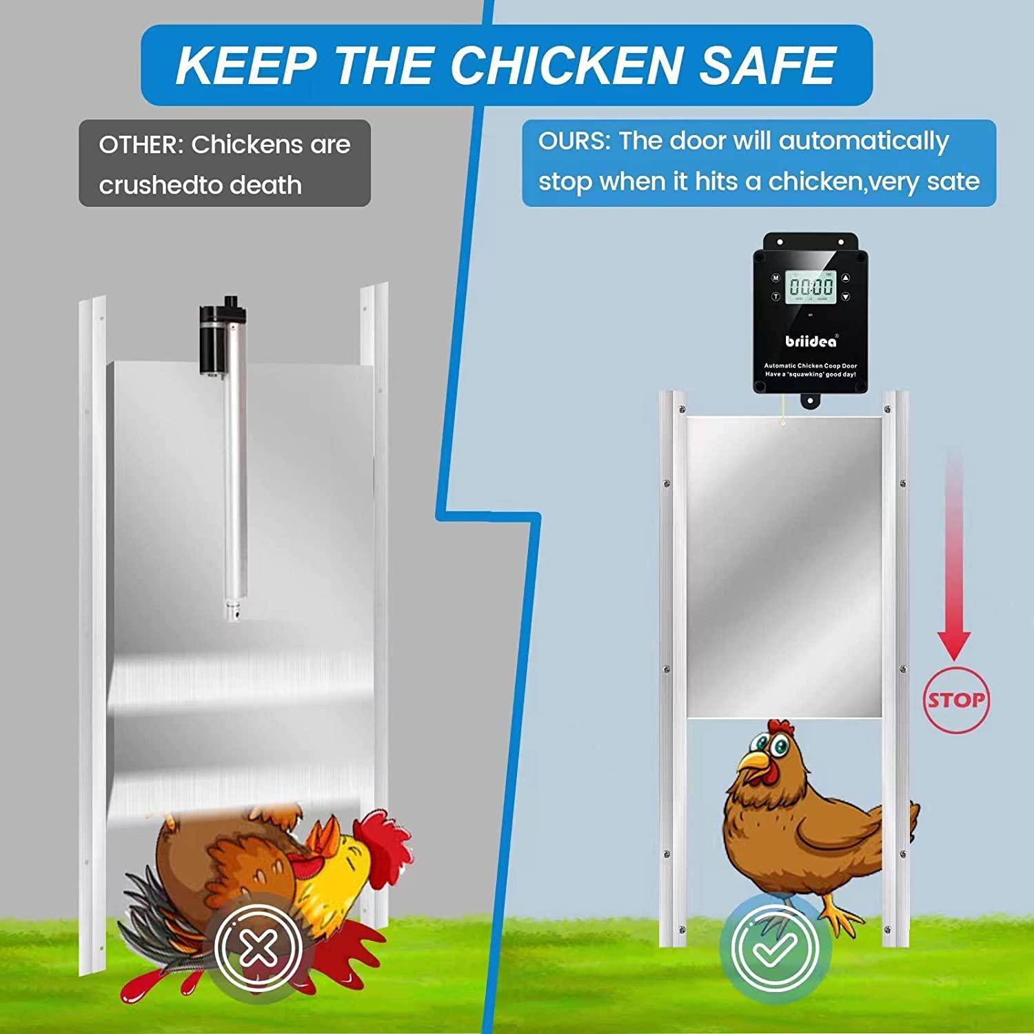 Automatic Chicken Coop Door, Briidea Waterproof Electric Auto Chicken